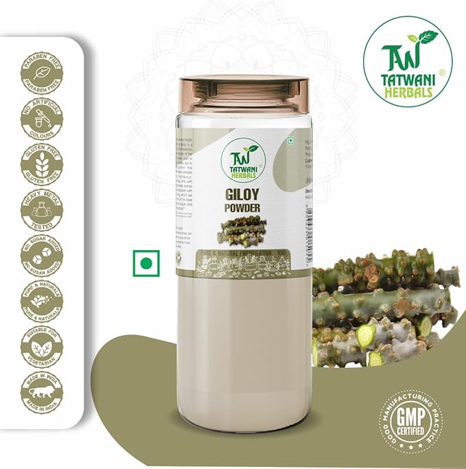 TATWANI HERBALS Giloy Powder 100g | Use for Reducing Inflammation, Detoxifying Body, Improving Liver Function, Regulates Blood Sugar