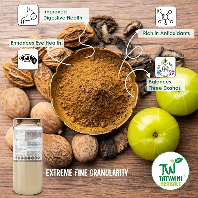 TATWANI HERBALS Triphala Powder 100g | Triphala Churna Powder supports Healthy Digestion, Improves Gut Health & Relieves Constipation