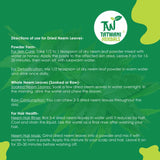 Tatwani Herbals Dried Neem Leaves 60gram for Face, Skin, Hair Growth Pack (Sun-Dried Stemless)
