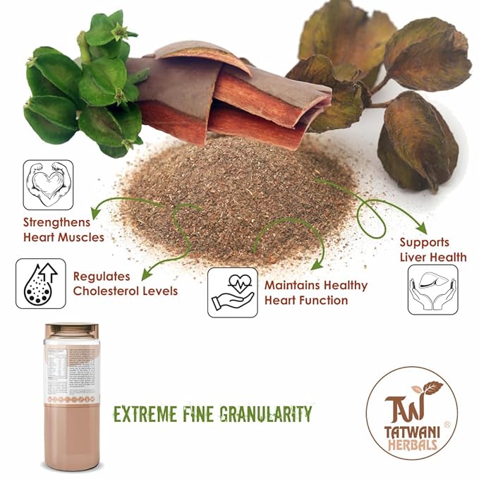 TATWANI HERBALS Arjuna Powder + Giloy Powder + Moringa Powder Combo 300g (100G Each) For Men & Women | To Support Heart Health & Promote Good Cholesterol
