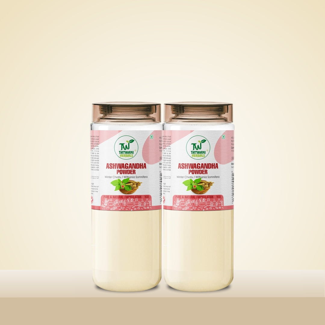 TATWANI HERBALS Ashwagandha Roots Powder 100g for Stress Relief, Anxiety Support, Immune System Booster (Pack of 2)