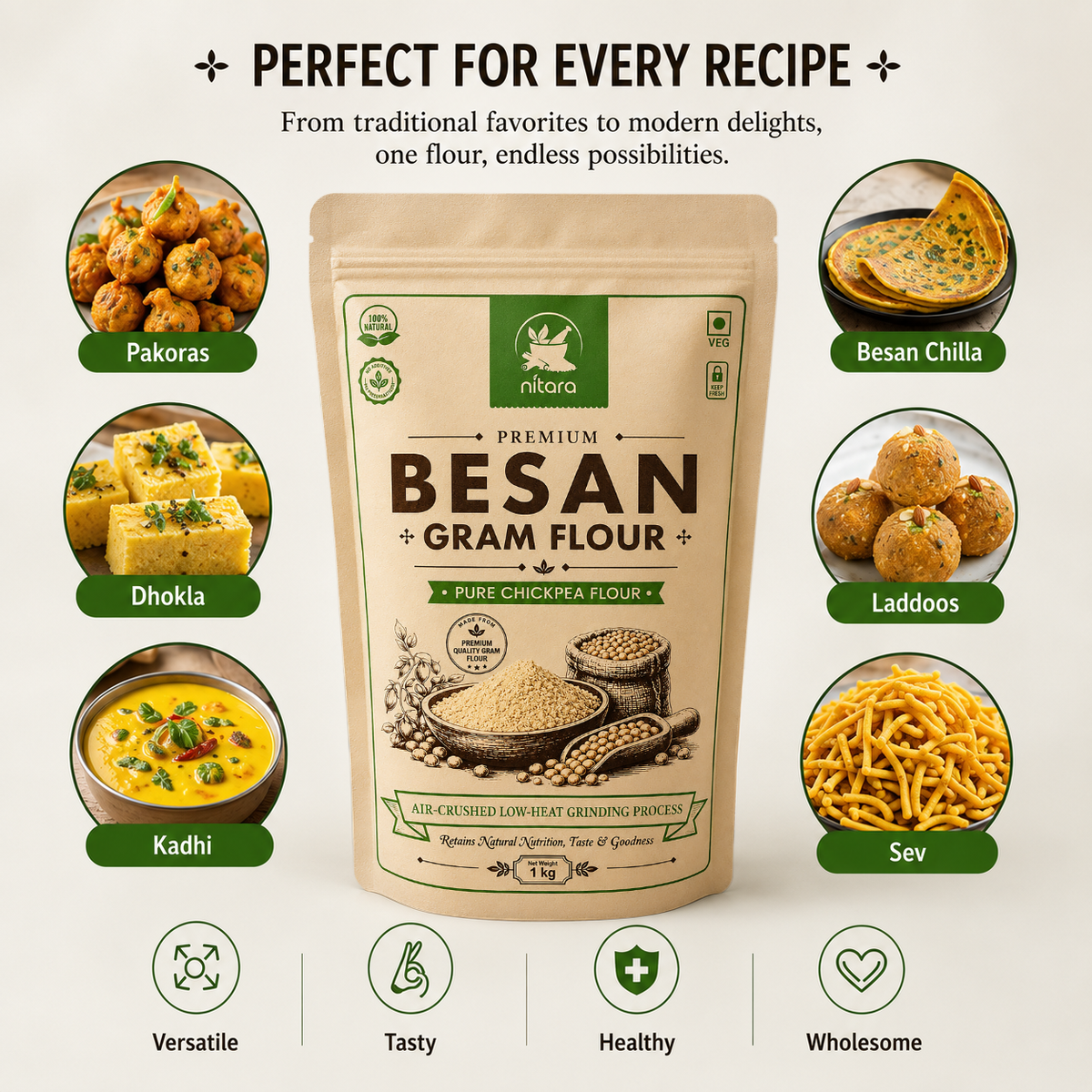 NITARA Besan | Premium Quality | 1kg
