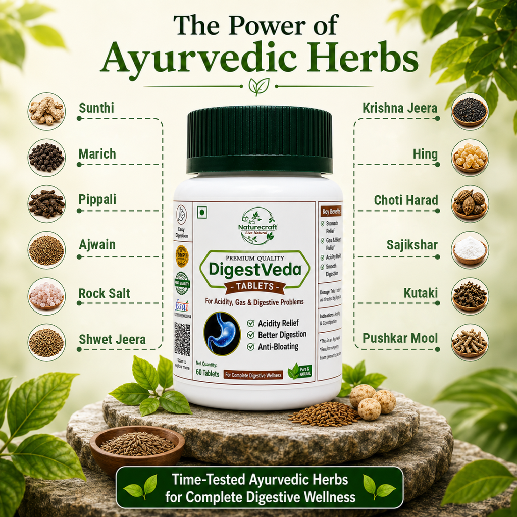 Naturecraft DigestVeda Tablets – Ayurvedic Digestive Support