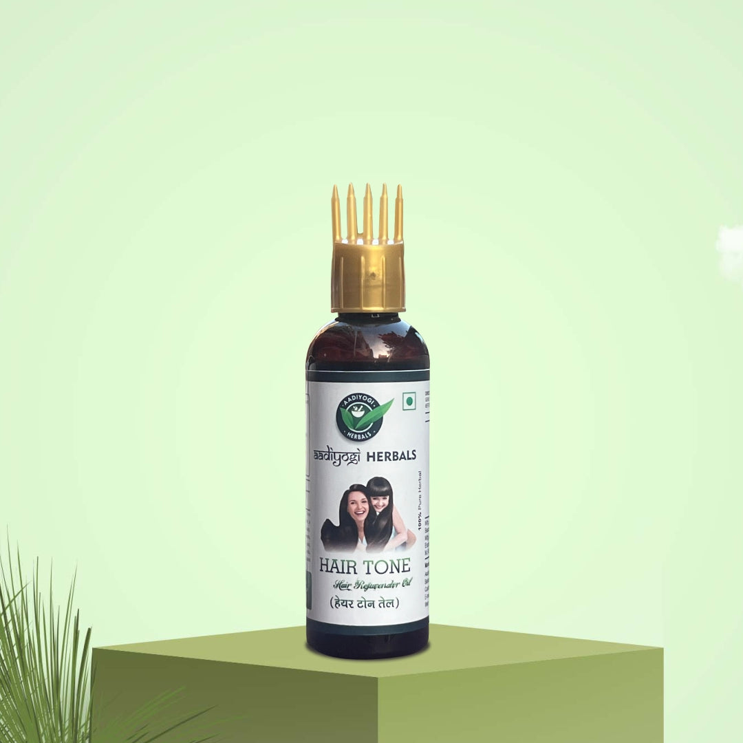 Aadiyogi Herbals Hair Tone Oil 100ml | Ayurvedic Hair Oil for Hair Fall Control, Hair Growth & Grey Hair Care with Applicator Comb Cap