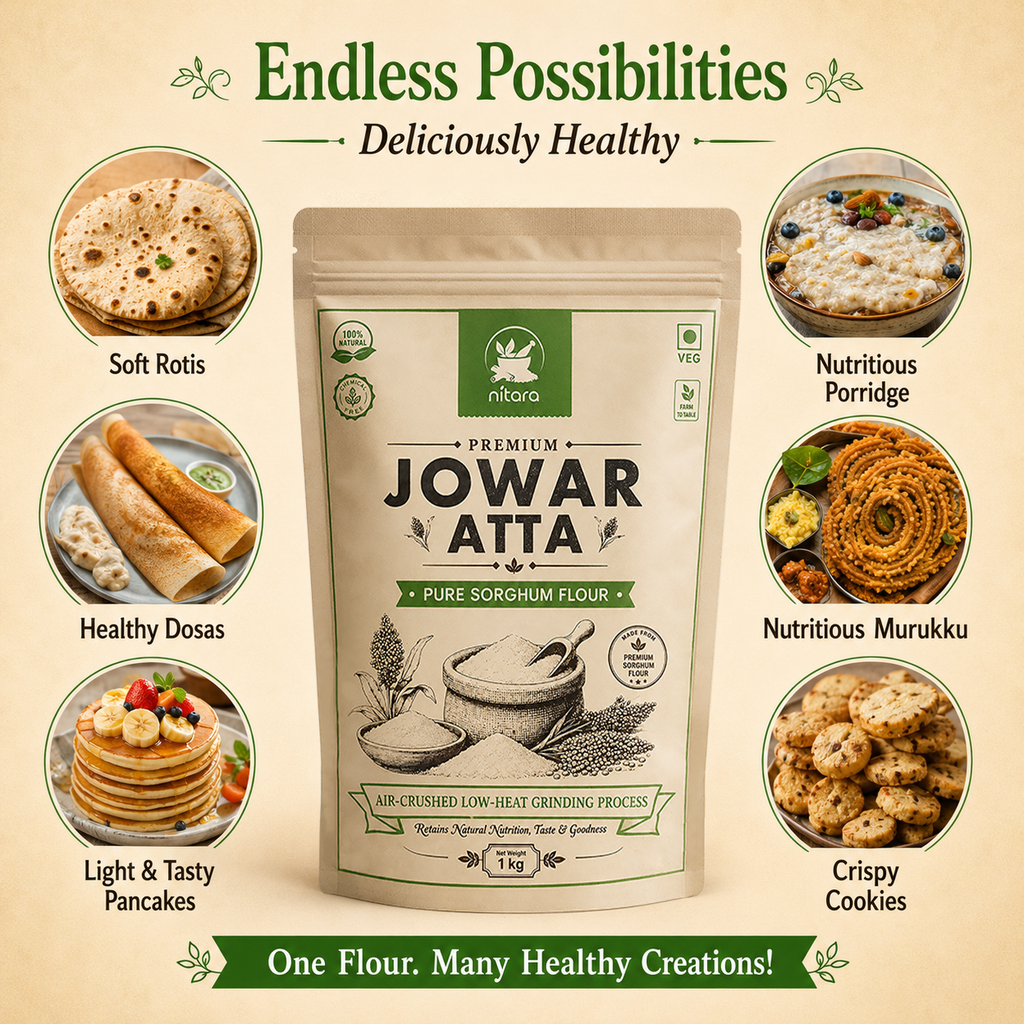 NITARA Jowar Flour | Premium Quality | 1kg
