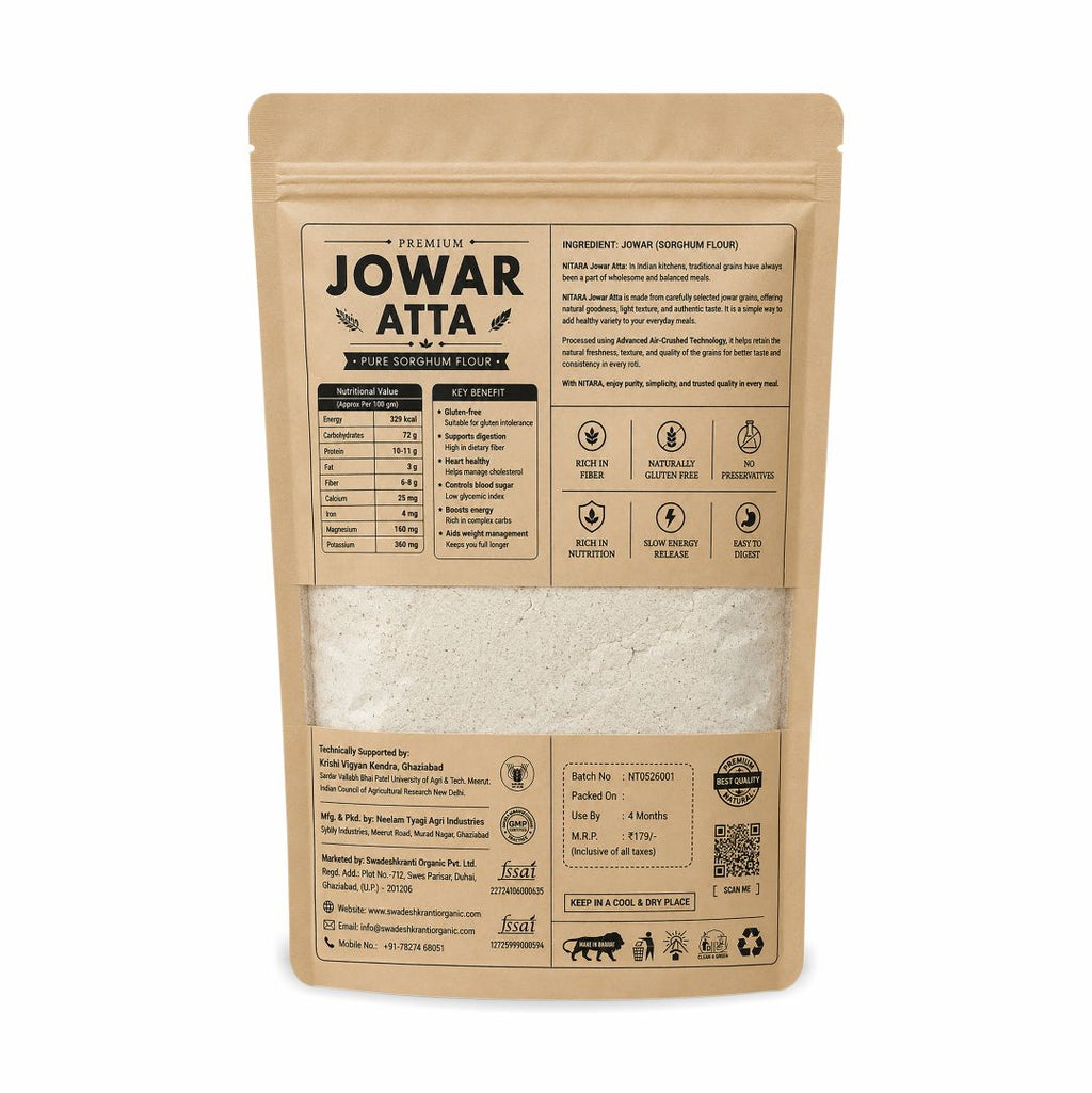 NITARA Jowar Flour | Premium Quality | 1kg