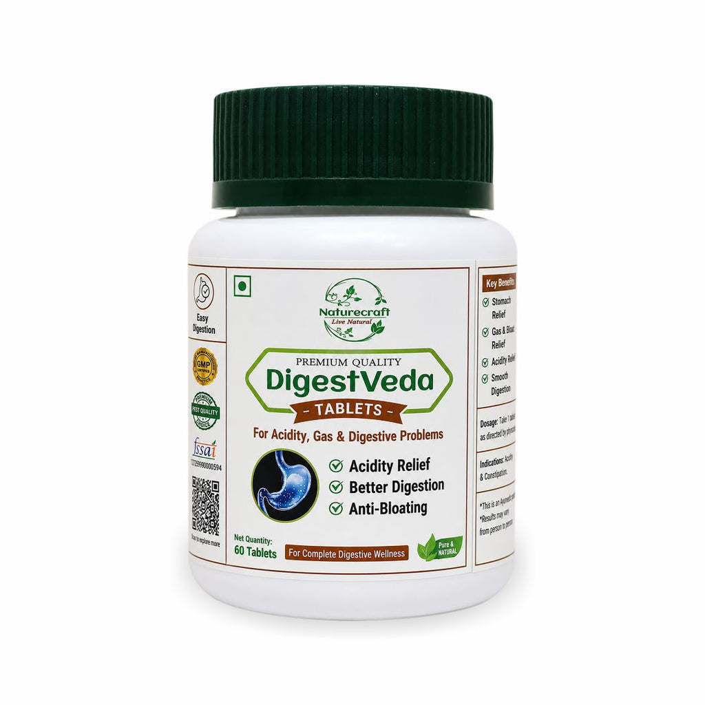 Naturecraft DigestVeda Tablets |   Ayurvedic Herbal Blend |   Traditional Botanical Supplement |   Daily Wellness Support |   Quality Assured Tablets