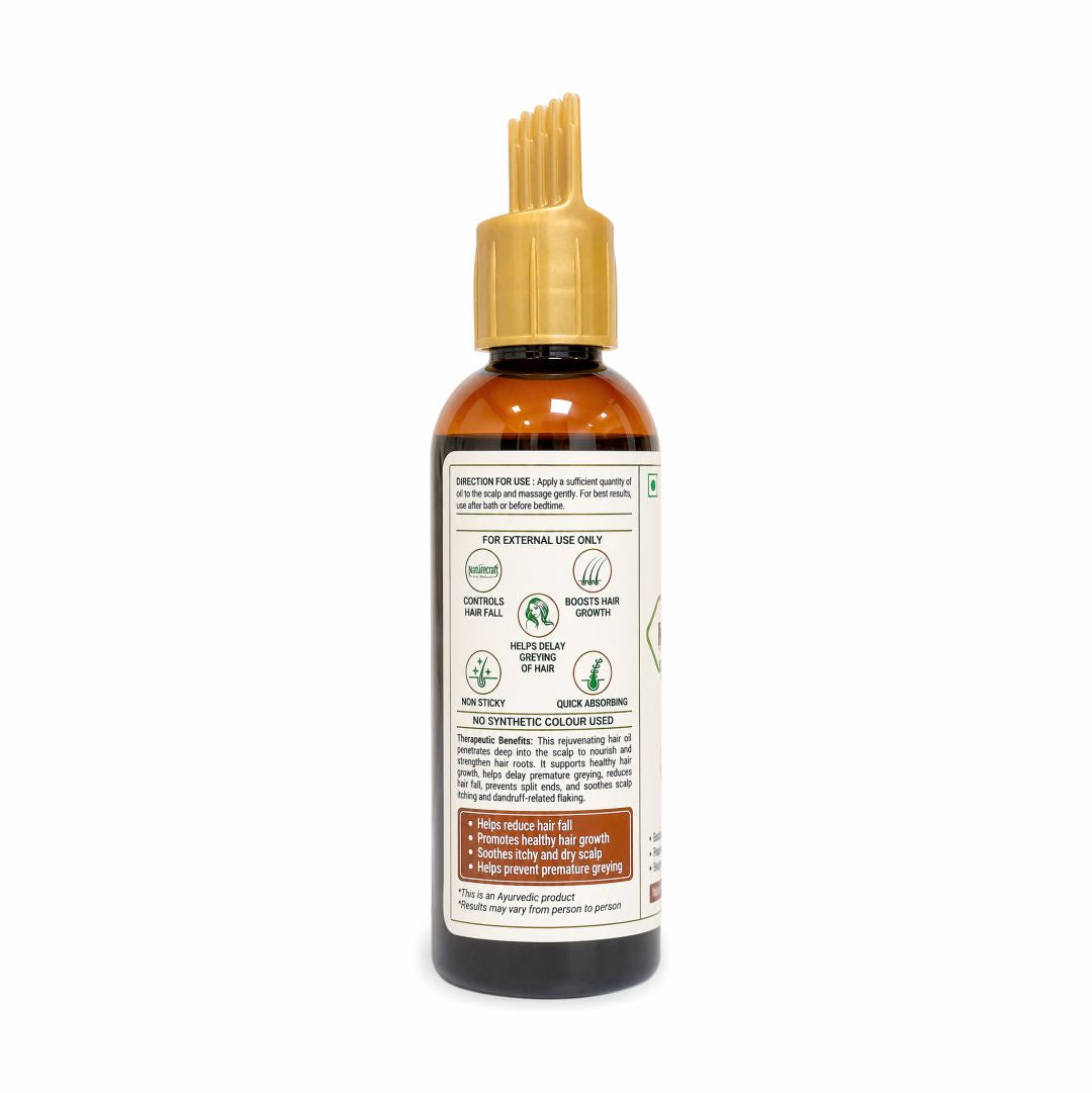 Naturecraft Keshveda Hair Oil | Ayurvedic Herbal Hair Oil | Traditional Botanical Blend |   Natural Scalp & Hair Care | Premium Quality