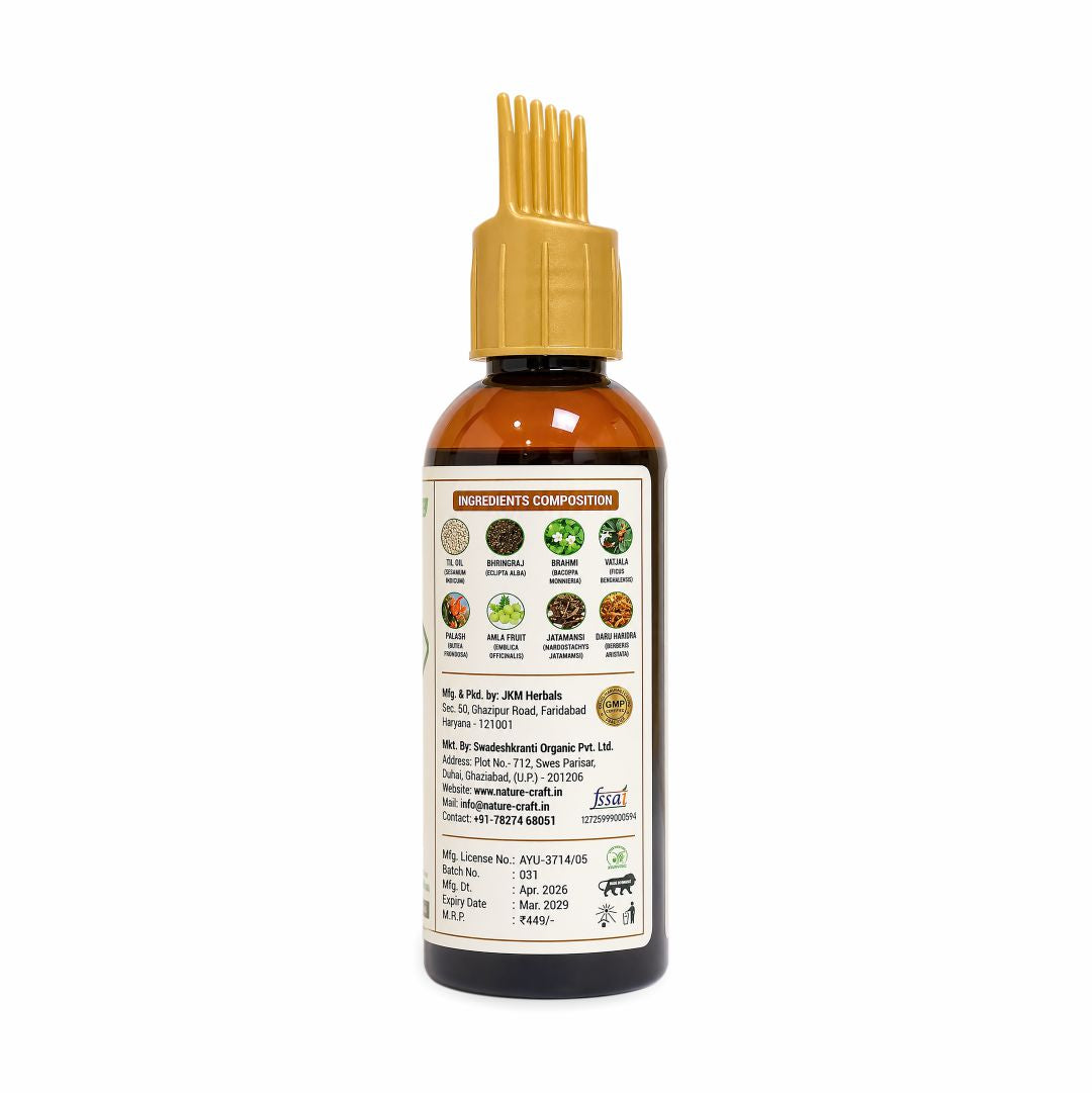 Naturecraft Keshveda Hair Oil | Ayurvedic Herbal Hair Oil | Traditional Botanical Blend |   Natural Scalp & Hair Care | Premium Quality
