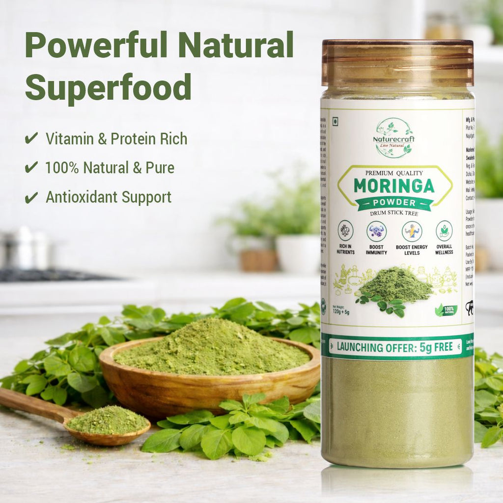 Naturecraft Moringa Powder – 125 g (5 g Extra Free)