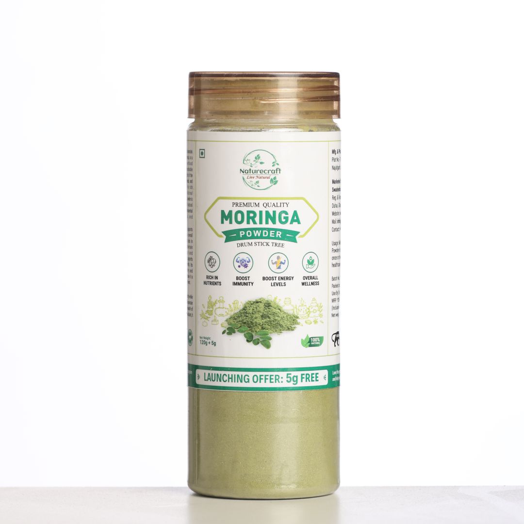 Naturecraft Moringa Powder – 125 g (5 g Extra Free)