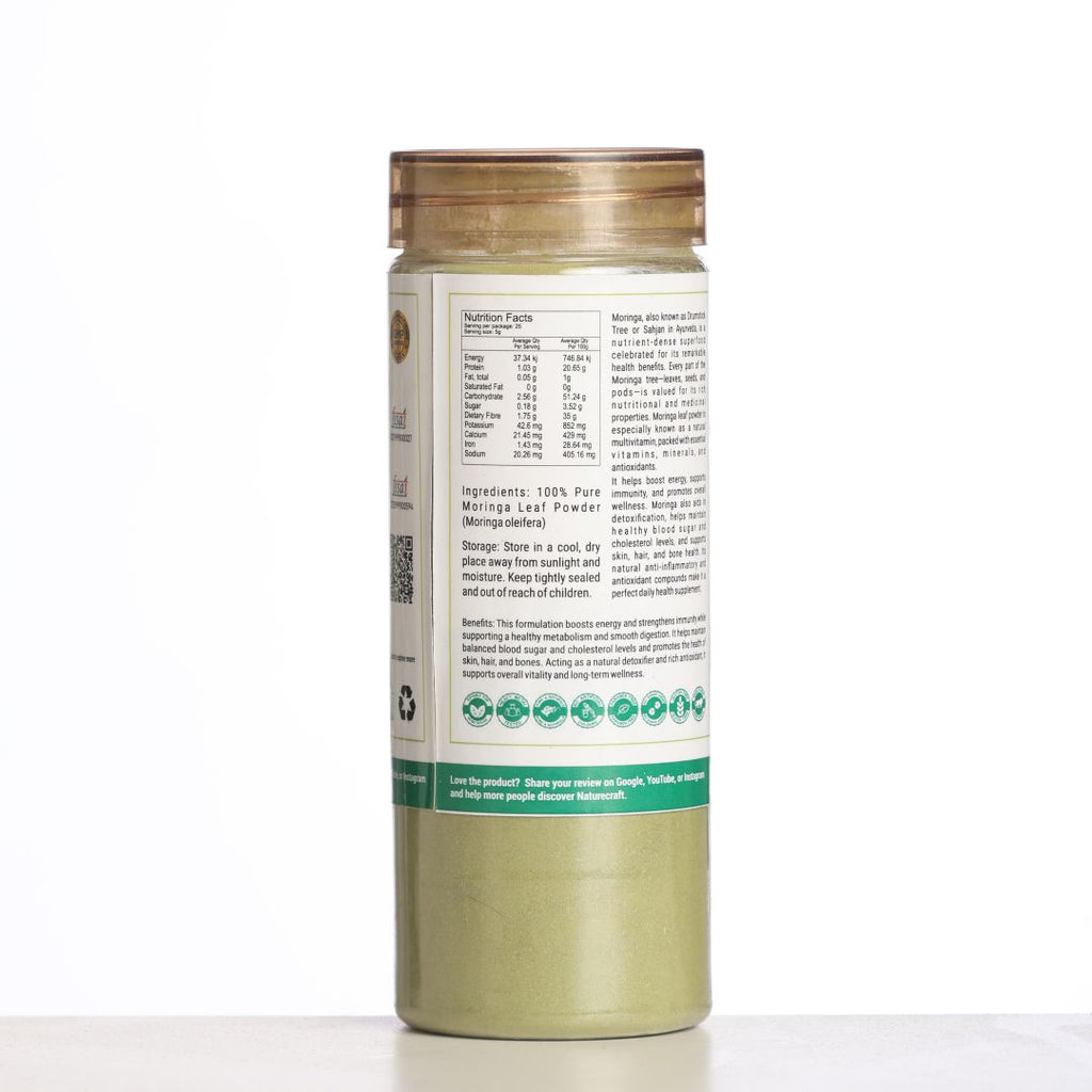 Naturecraft Moringa Powder – 125 g (5 g Extra Free)