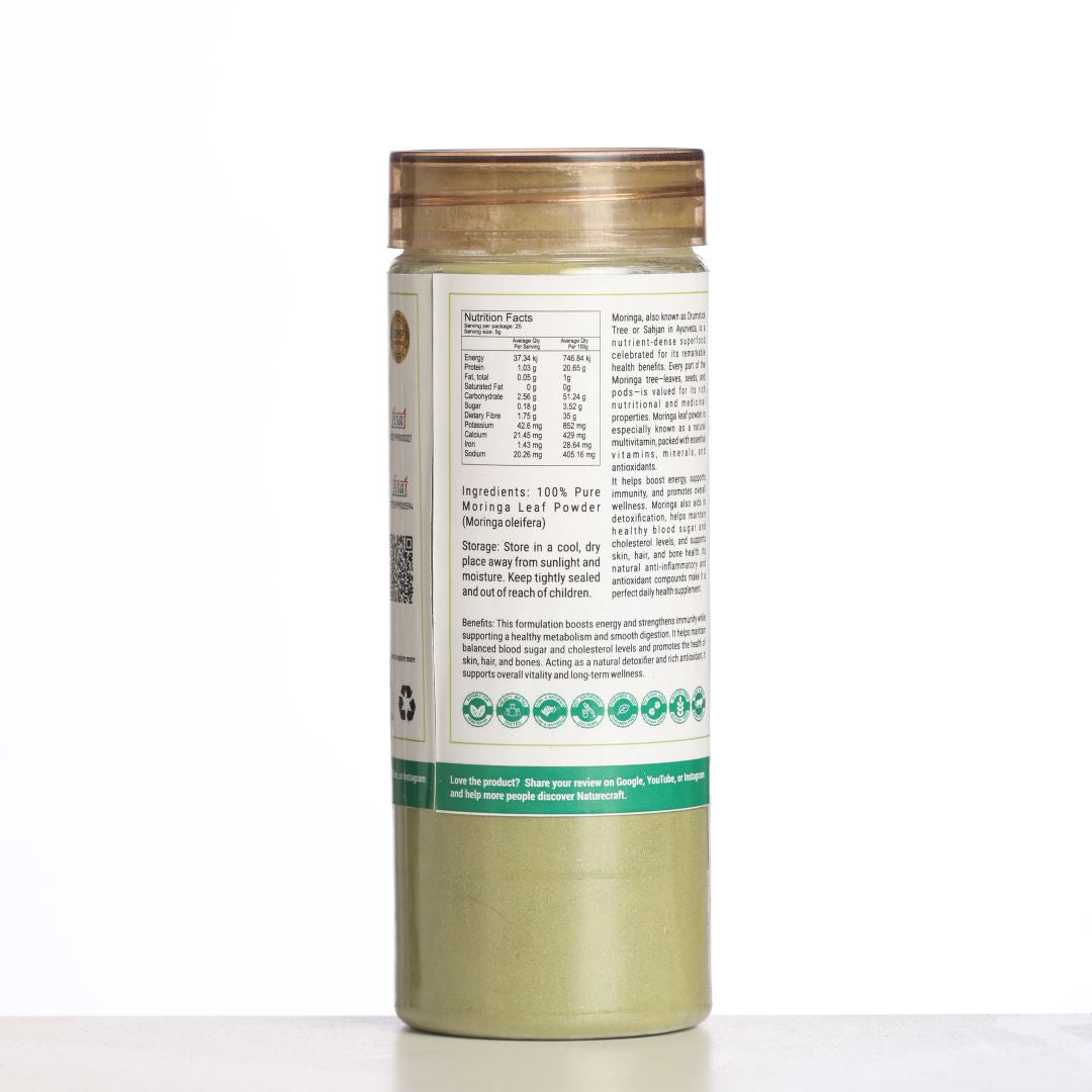 Naturecraft Moringa Powder – 125 g (5 g Extra Free)