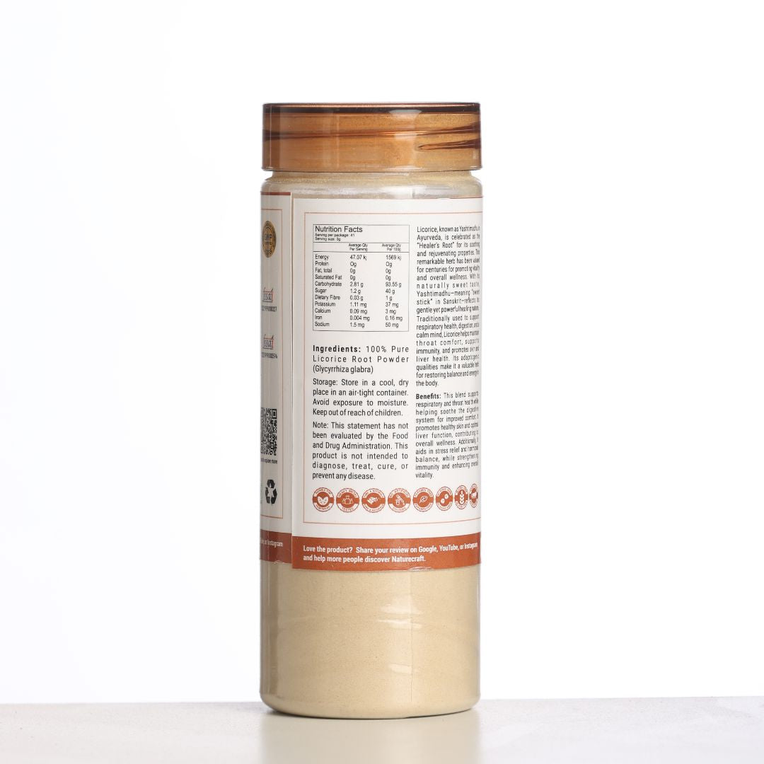 Naturecraft Mulethi Powder – 125 g (5 g Extra Free)