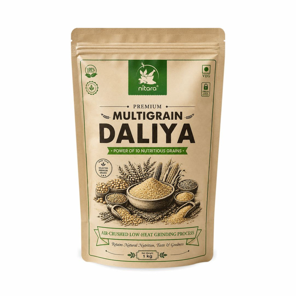 NITARA multigrain daliya, 10 grain breakfast blend 1 kg pack